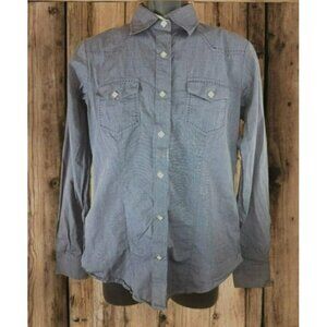 Sherry Cervi X RU Apparel Womens Western Snap Shirt Medium Chambray